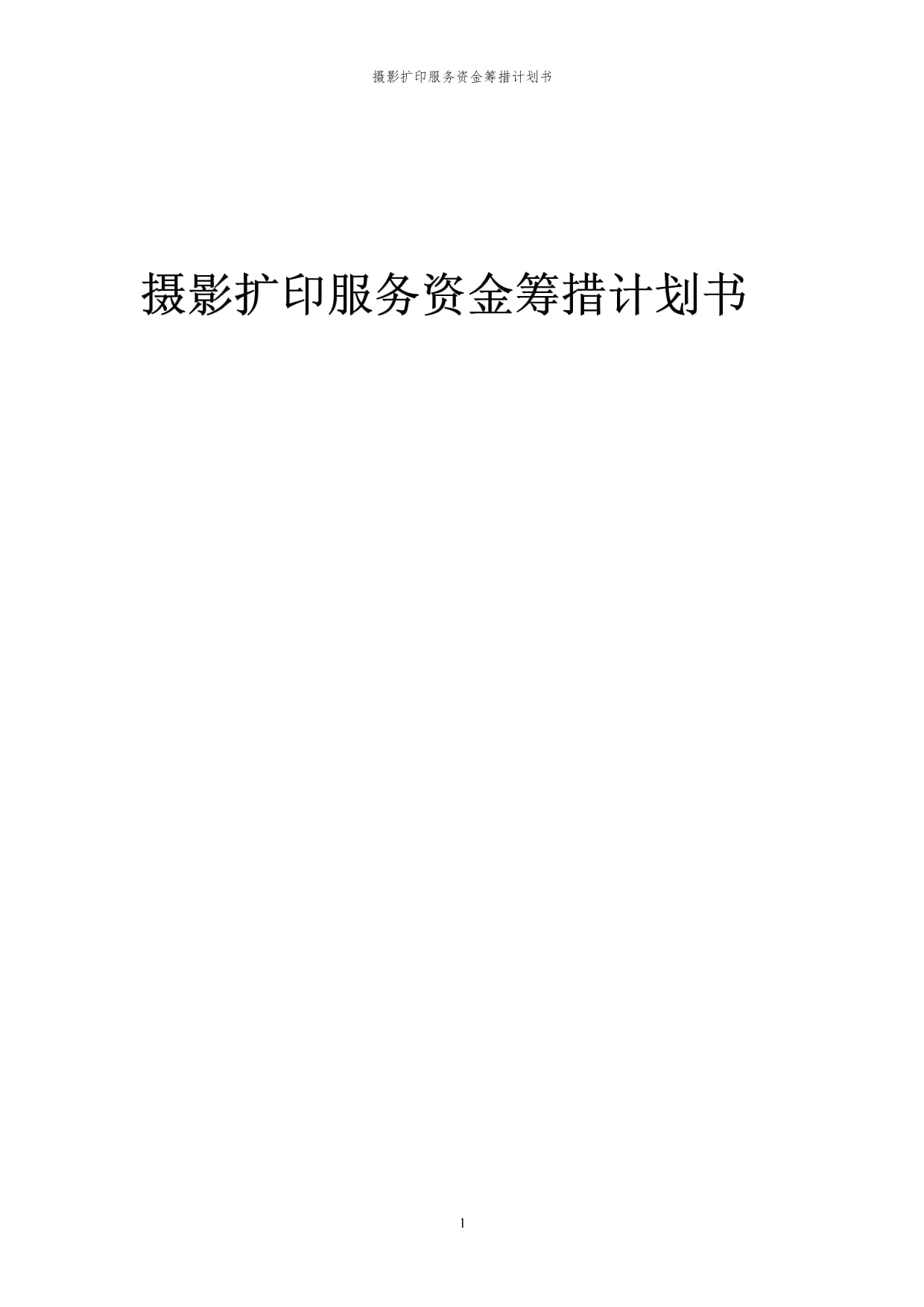 2024年摄影扩印服务项目资金筹措计划书暨可行性研究报告